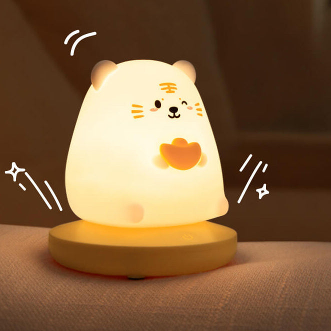 Luminio PalsTier Nachtlicht | Kreatives Silikondesign | Wiederaufladbar via USB | Deko-Tischlampe für Kinder