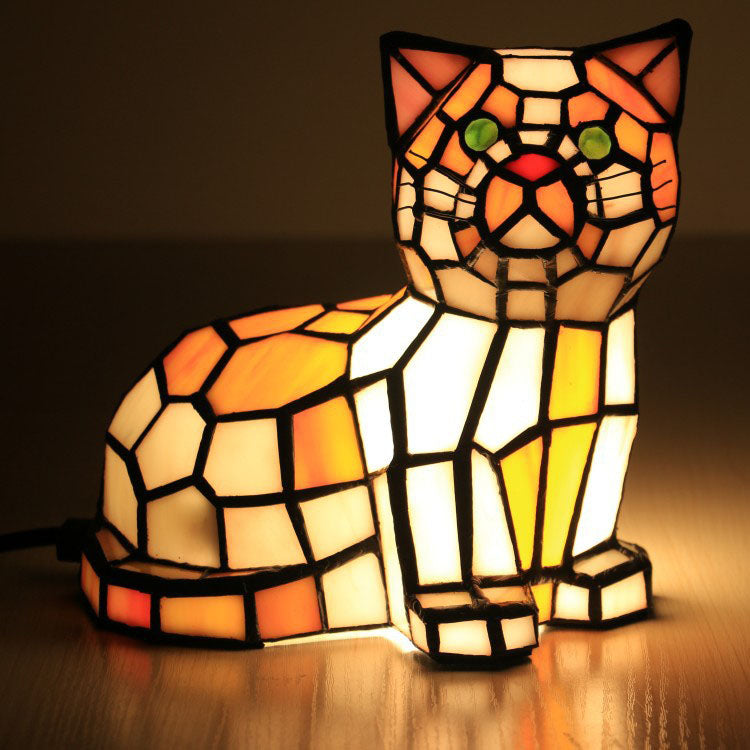 CataLume Tiffany Tischlampe | Buntglas-Design | 1-flammig | Schlafzimmer-Beleuchtung