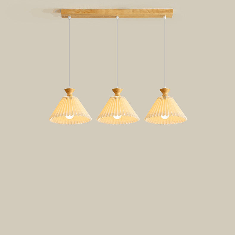 WoodLoom Nordic Pendelleuchte | Faltkegel-Holzdesign | 1/3-flammiger Kronleuchter | Inselbeleuchtung