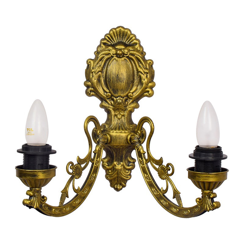 VitraBlume Mediterrane Wandleuchte | Handgefertigtes Buntglas | 2 Lichter | Dekorative Beleuchtung für Wohnzimmer