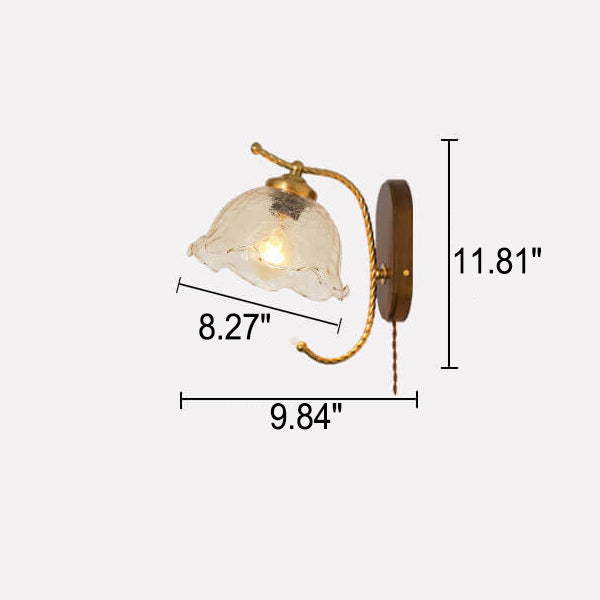 BelleLumière Französische Vintage Wandleuchte | Glas-Petals Design | Elegante Wandlampe | Deko & Beleuchtung