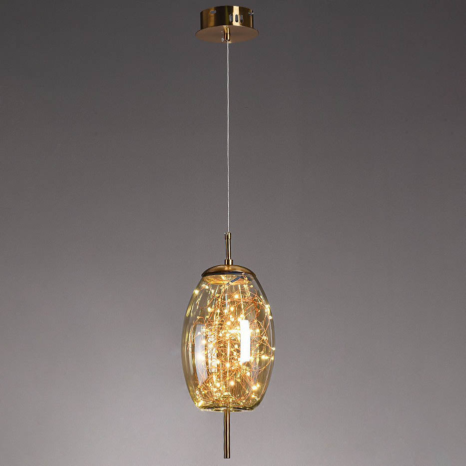 LumoSphere Nordic Pendelleuchte | Zylinder Oval Design | Glas-Lampe | Dimmbares LED Licht | Schlafzimmer & Wohnräume