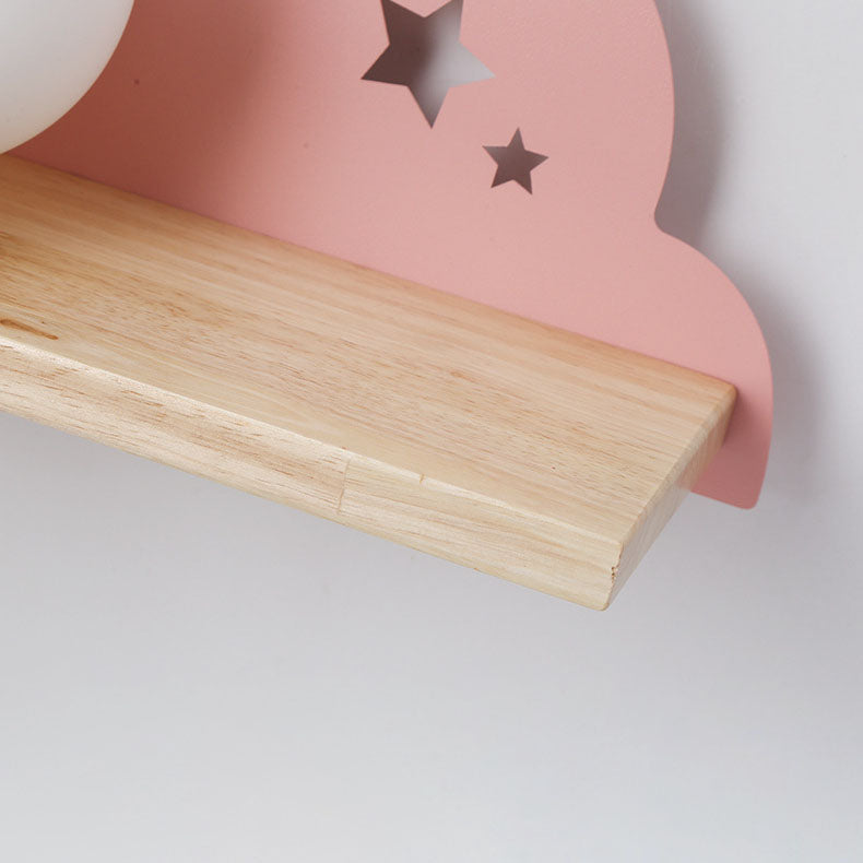 Cloudora Nordic Wandlampe | Glas & Holz | Einzigartiges Wolkendesign | Stimmungslicht für Zuhause