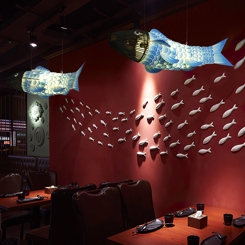 KoiLuxe Chandelier | Traditionelles chinesisches Design | Iron & PVC | Esszimmerbeleuchtung