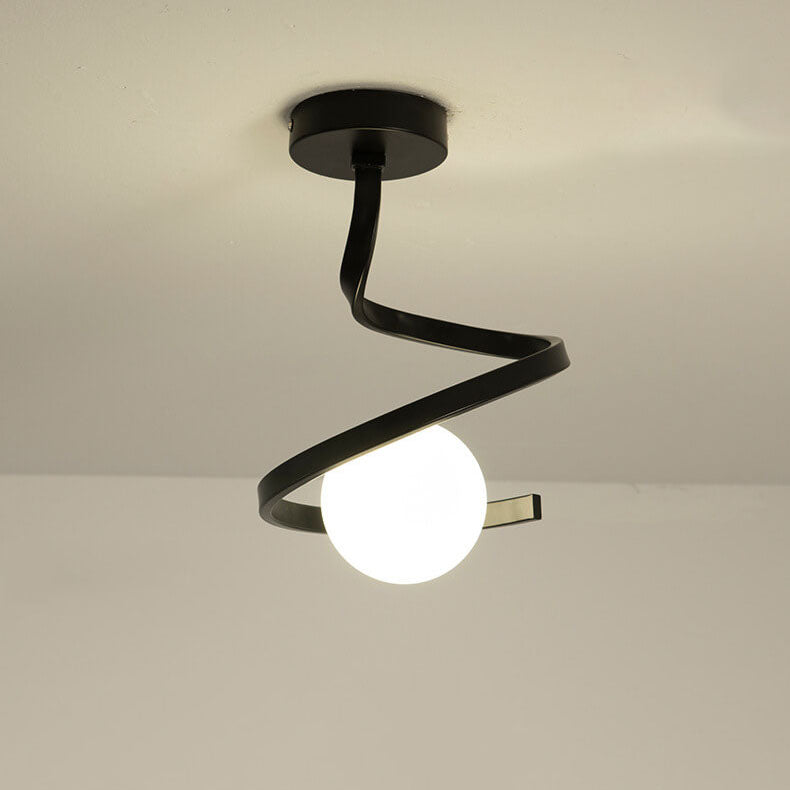 Astranova Curve LED Deckenleuchte | Modernes Design | Glas-Orb | Platzsparend | Dekorativ