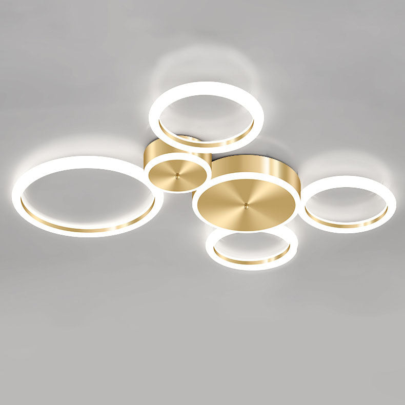 AurumGlow LED Deckenleuchte | Modernes Golden Circle Design | Acryl Flush Mount | Luxus Beleuchtung