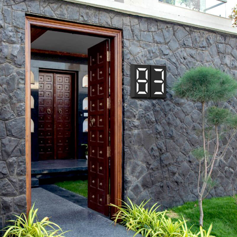 LumenSign Solar LED Wandleuchte | Türschild mit RGB-Beleuchtung | Außenleuchte | Modernes Design