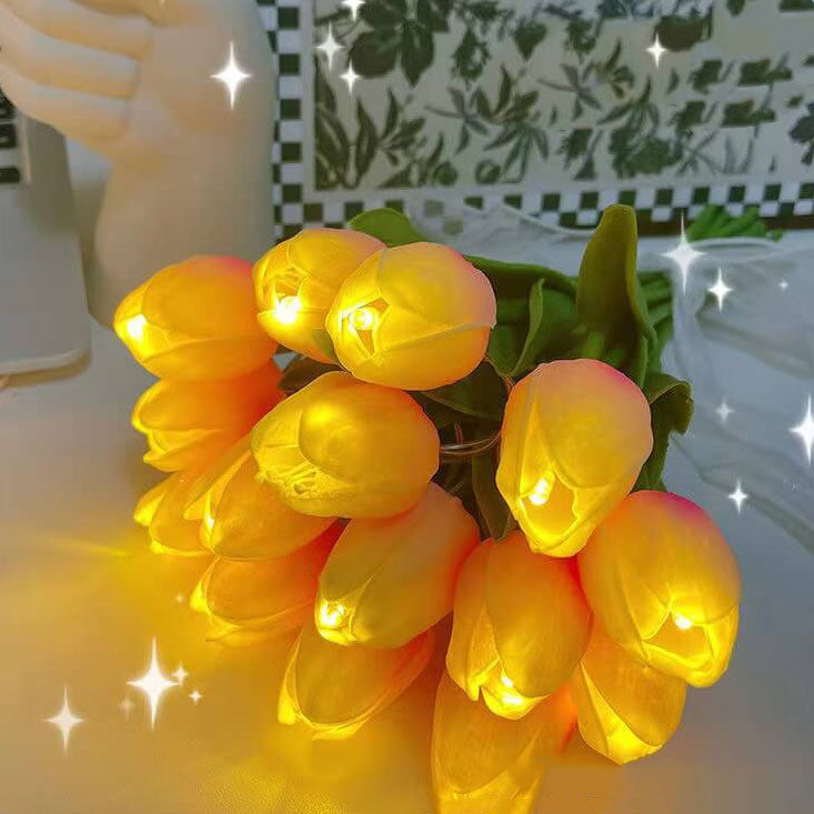 Florina TulipGlow LED Tischlampe | Tiffany-Stil | Blumen-Dekoration | 10/15-Licht-Design