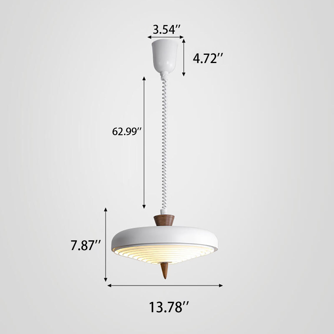 ZenithIron Japanische Hängelampe | Industrielles Design | Walnussholz | Höhenverstellbar | Einflammige Pendelleuchte