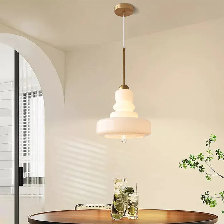 LumaForm Bauhaus Glas Pendelleuchte | Elegantes Kürbis-Design | Dimmbares Licht | Moderne Deckenleuchte