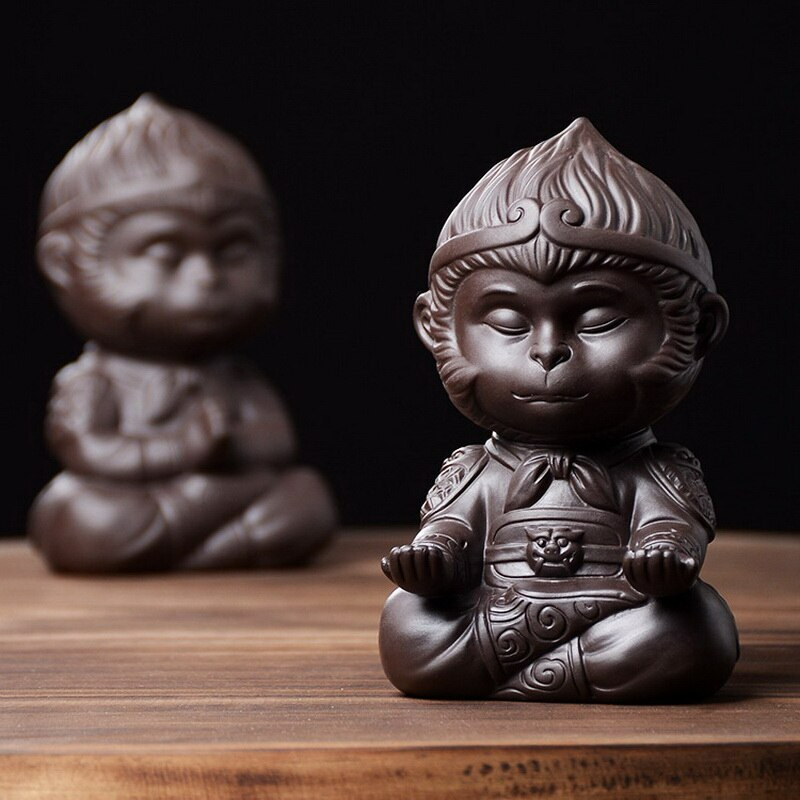 MonkeyKing Teesalon Ornament | Asiatische Dekofigur | Elegantes Affenkönig-Design | Dekoration für Zuhause & Teezeremonien