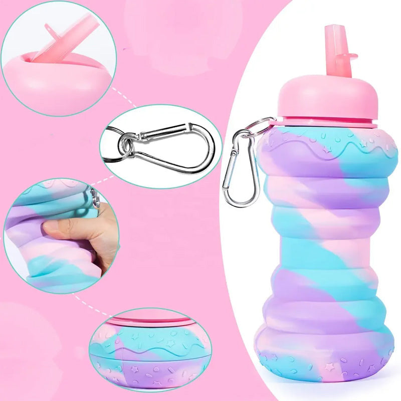 FlexiSip Faltbare Wasserflasche aus Silikon | BPA-frei & Auslaufsicher | Perfekt für Reisen & Sport