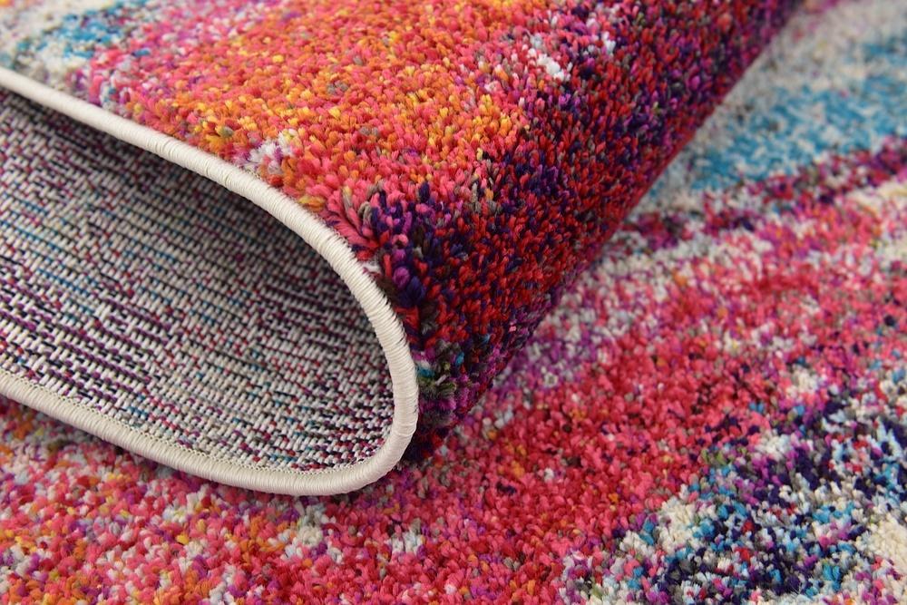 Colorista Splash Teppich | Faded Multi-Color Design | Rechteckig & Rund | Stilvolle Dekoration für Zuhause