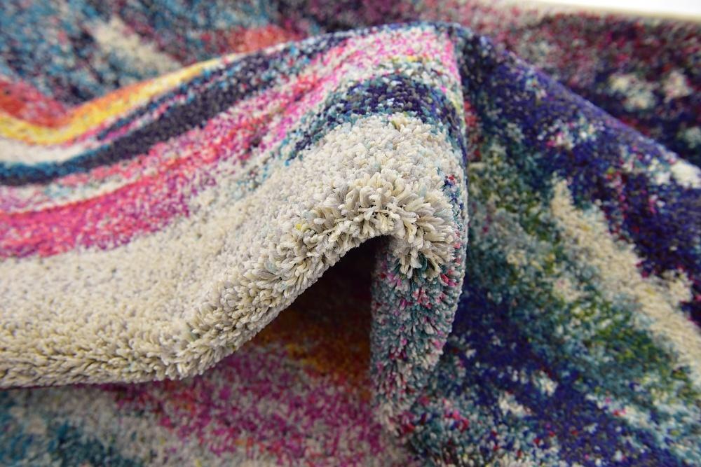 Colorista Splash Teppich | Faded Multi-Color Design | Rechteckig & Rund | Stilvolle Dekoration für Zuhause