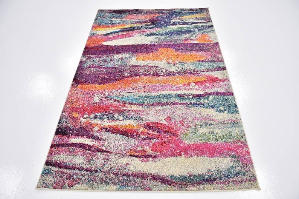 Colorista Splash Teppich | Faded Multi-Color Design | Rechteckig & Rund | Stilvolle Dekoration für Zuhause