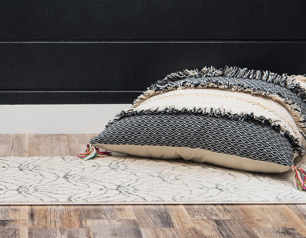 Floriva Lotusblumen-Teppich | Luxus-Design | Hochwertige Musterung | Wohn- & Schlafzimmer-Deko