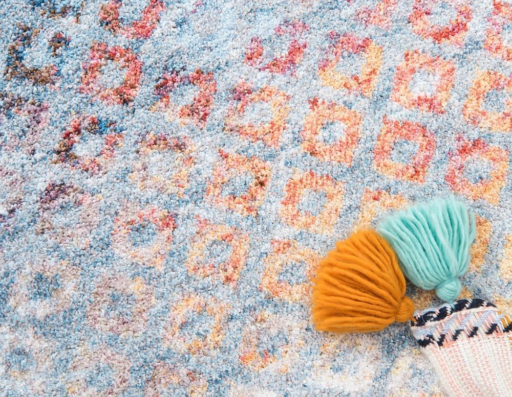 ColorPatch Regenbogen Teppich | Quadratmuster Teppich | Moderne Farben & Designs