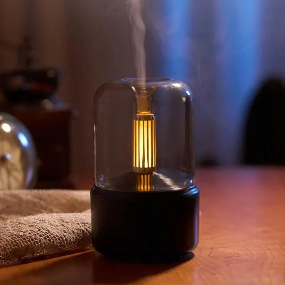 VaporaLuxe Retro Aroma Diffuser | USB Luftbefeuchter für ätherische Öle | Mit Nachtlicht | Für Zuhause & Büro