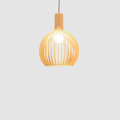 HikariWood Japanische Pendelleuchte | Modernes Holzdesign | 1-flammige LED-Hängeleuchte | Zeitlose Eleganz