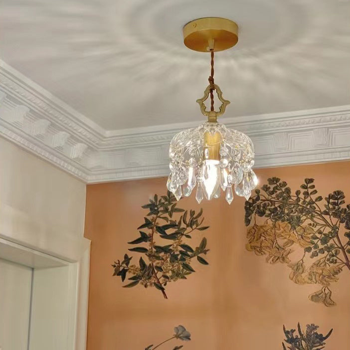 Novelette Pendelleuchte | Art Deco Design | Messing & Kristall | Stilvolle Beleuchtung für Wohnzimmer