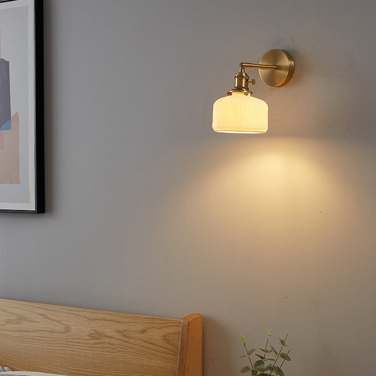 StripoLux Moderne Wandlampe | Minimalistische Keramik-Wandleuchte | Streifendesign | Ambientebeleuchtung