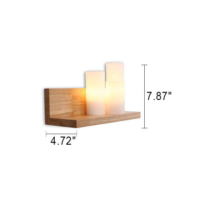 ZenCylin Wandlampe | Japanisches Minimalistisches Design | Holz & Glas | 1-Licht