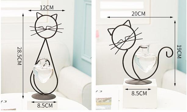 CatBloom – Katzen Pflanzstation mit Glasvase | Herz-Design | Pflanzenvermehrung | Dekoratives Highlight