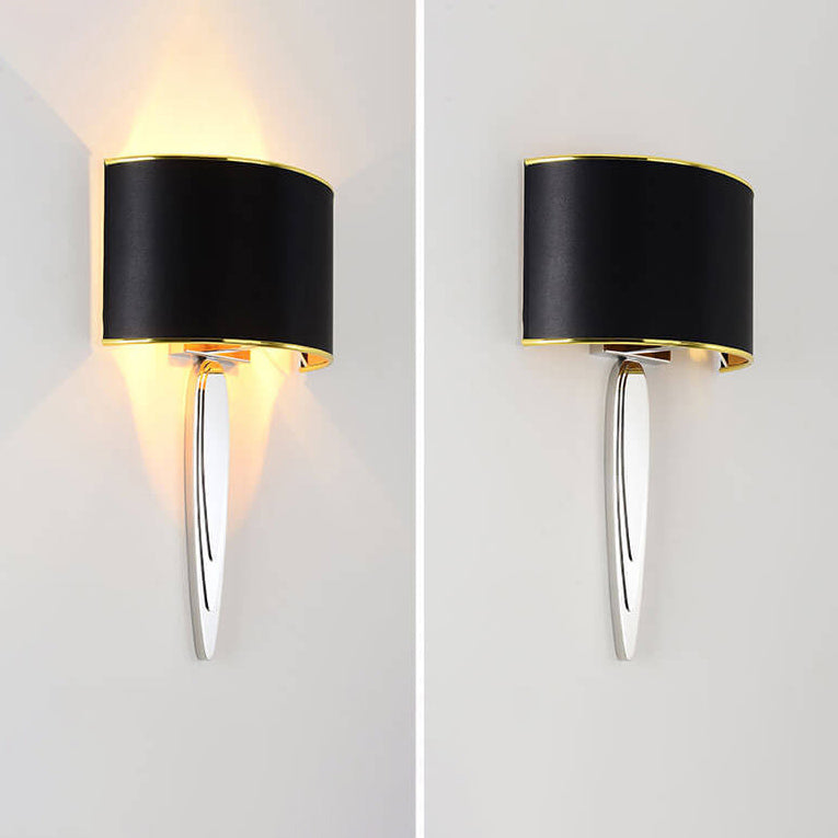 Eleganta Lux LED Wandleuchte | Minimalistisches Design | Stoffschirm & Edelstahl | Modern & Elegant