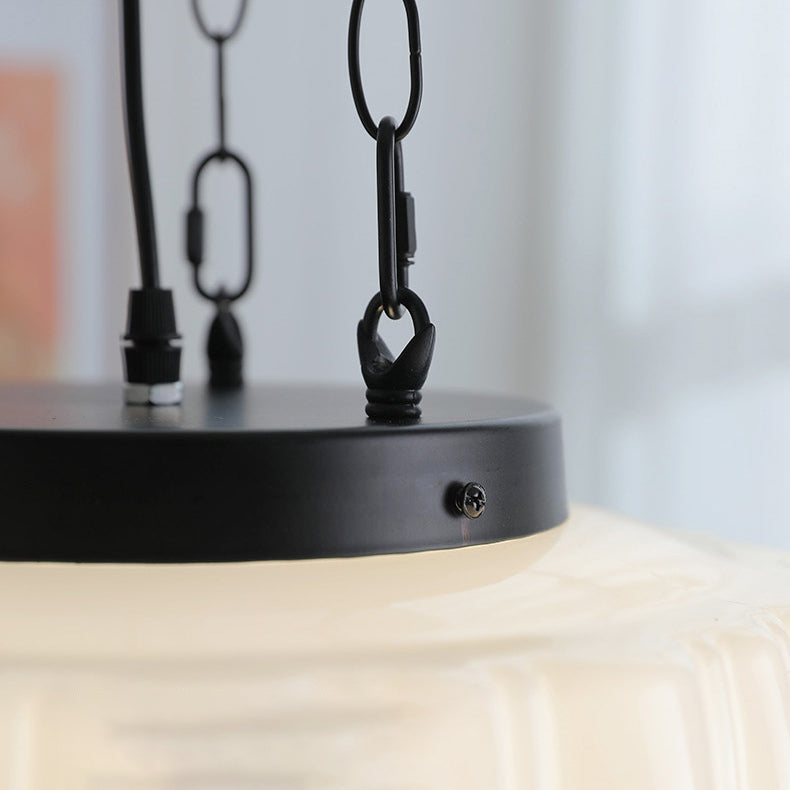 Creamora Pendelleuchte | Modernes Laternen-Design | Eisen & Glas | 3-flammige Beleuchtung für Wohnzimmer