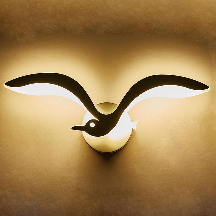 WingGlow LED Wandlampe | Kreatives Möwendesign | 1-Licht | Dimmbares Stimmungslicht für Zuhause
