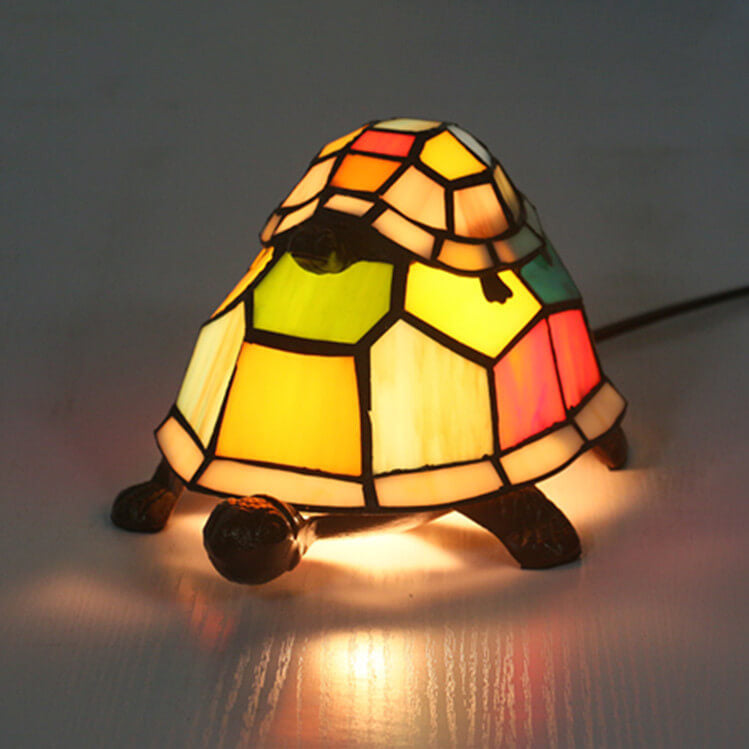 TurtleGlow Tiffany-Stil Schildkrötenlampe | Handgefertigte Glas-Tischleuchte | Stimmungslicht | Nachtlicht | Dekoratives Wohnaccessoire