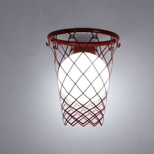 Slamora Kinder Wandleuchte | Basketballkorb Design | Glas & Metall | Art Déco Stil | Schlafzimmerlicht