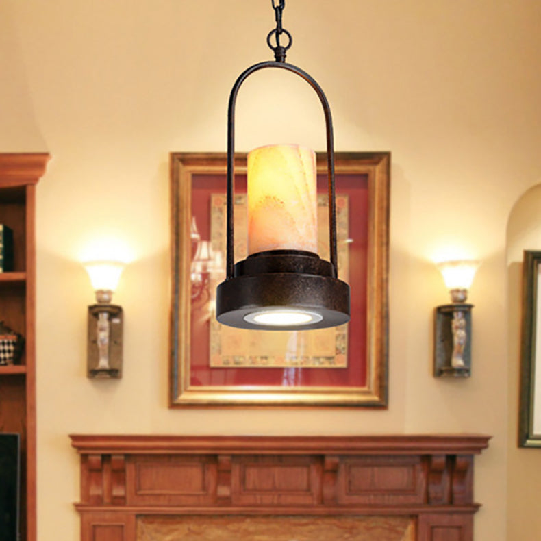 HempCandle Industrielle Pendelleuchte | Vintage Seil-Design | 1-flammige LED-Hängeleuchte | Rustikaler Stil