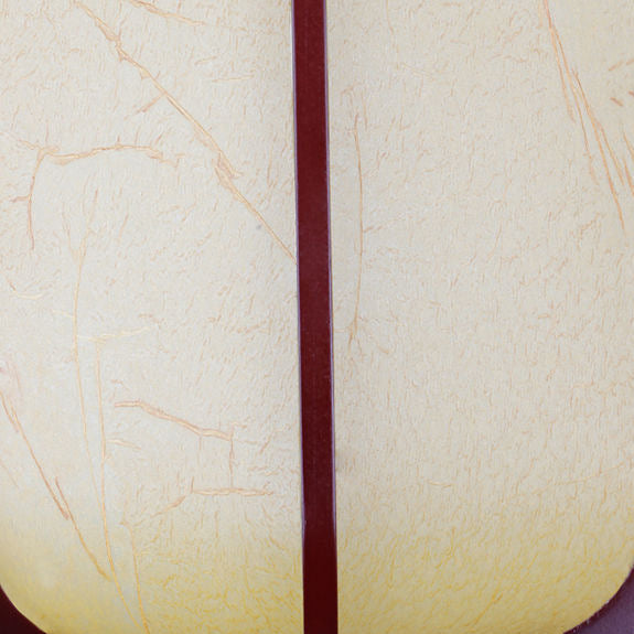 LuxoraChic Modernes Chinesisches Design Pendelleuchte | Faux-Schaffell | Holz-Laterne | LED-Beleuchtung für Zuhause