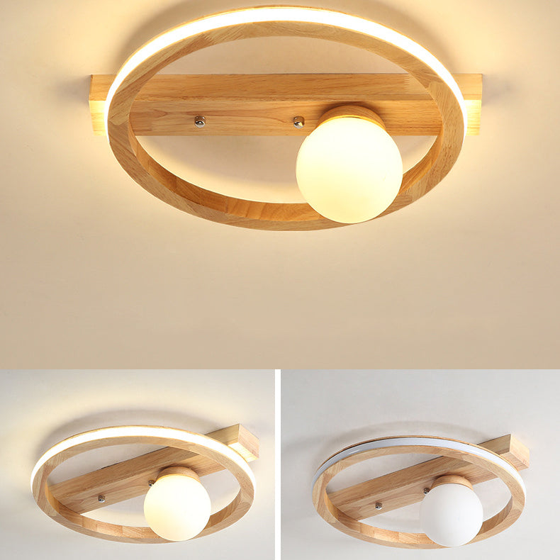 Velustra Nordic Holz LED Deckenleuchte | Modernes Design | Energieeffizient | Runde Holzlampe für Zuhause