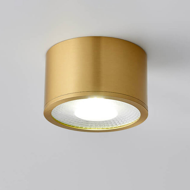 LumaBrass LED Deckenstrahler | Zylindrisches Design | Moderne Flush Mount Beleuchtung | Neutralweiß (4000K)