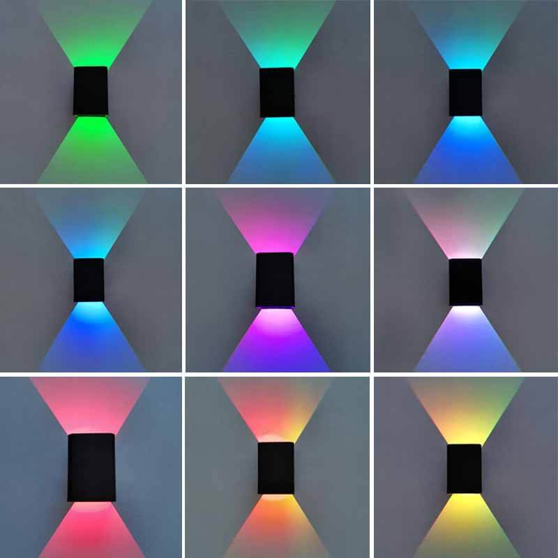 GlowSquare Moderne Aluminium LED Wandleuchte | RGB & Weißlicht | Quadratisches Design | Stimmungslicht