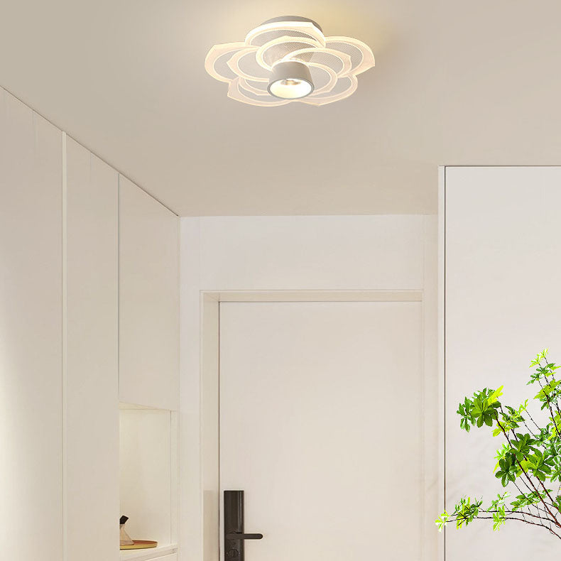 Bloomora Minimalistische LED-Deckenleuchte | Rosendesign | Runde Acryl-Lampe | Stimmungslicht für Wohnzimmer