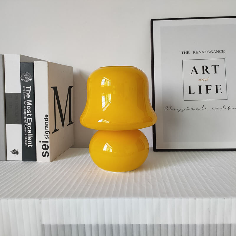 MushLume Glas Tischlampe | Französisches Design | Handgefertigt | Pilzform | Deko & Beleuchtung