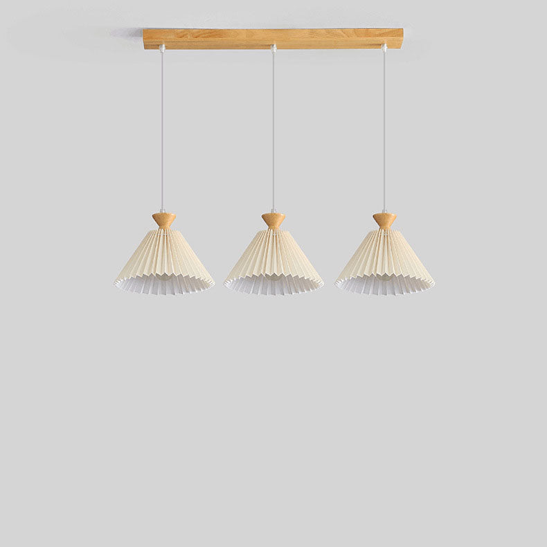 WoodLoom Nordic Pendelleuchte | Faltkegel-Holzdesign | 1/3-flammiger Kronleuchter | Inselbeleuchtung