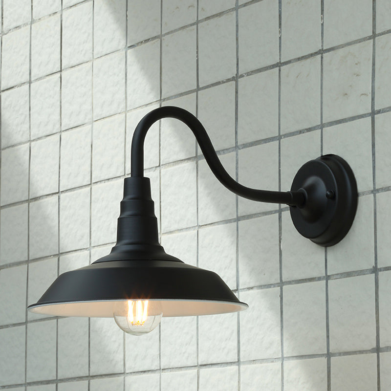 Noctura Classic Wandlampe | Vintage Design | Eisenrahmen mit Rundem Glasschirm | 1-Licht Esszimmerbeleuchtung