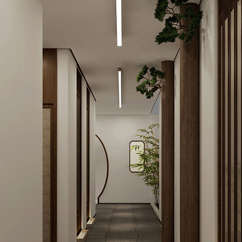 LumiGrain Minimalist LED Deckenleuchte mit Holzoptik | Aluminiumstreifen | Warmes, neutrales & weißes Licht | Moderner Stil