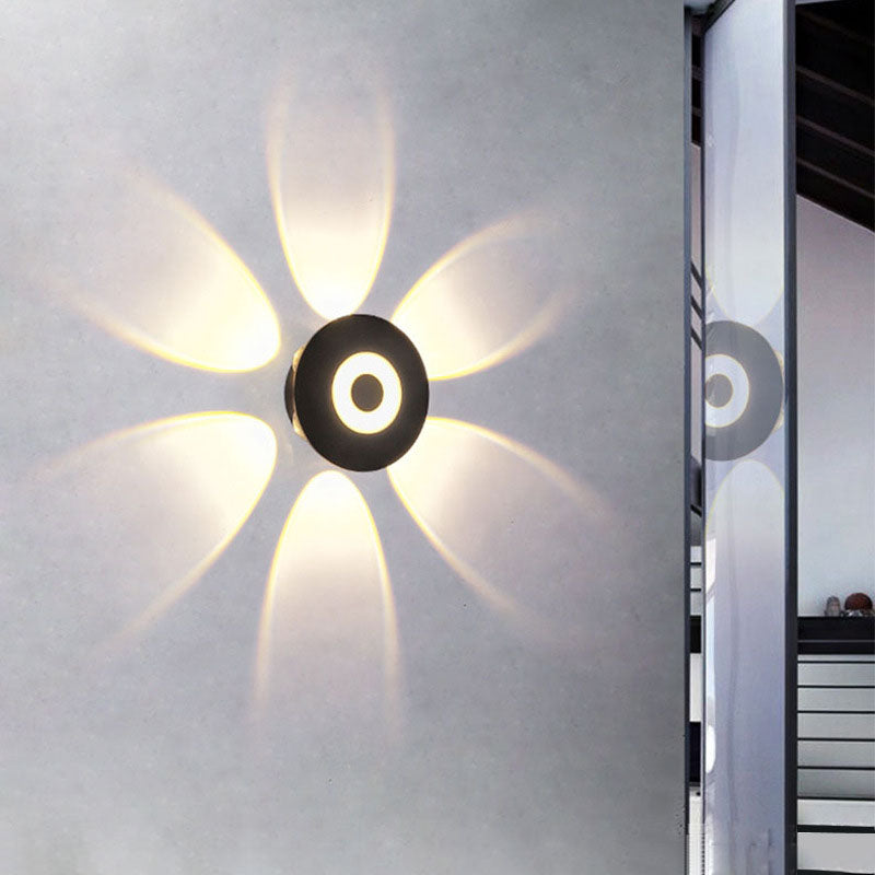 LumaNest LED Wandleuchte im skandinavischen Stil | Aluminium Rundschirm | Wetterfest für Außenbereich & Terrasse