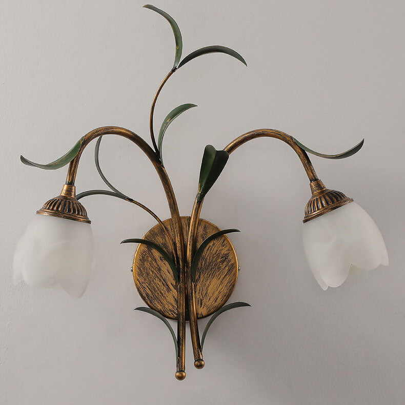 FioroGlass Kunstvolle Glasblüten Wandleuchte | Minimalistisches Design | 1/2 Lichter | Dekoration für Zuhause