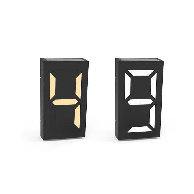 LumenSign Solar LED Wandleuchte | Türschild mit RGB-Beleuchtung | Außenleuchte | Modernes Design