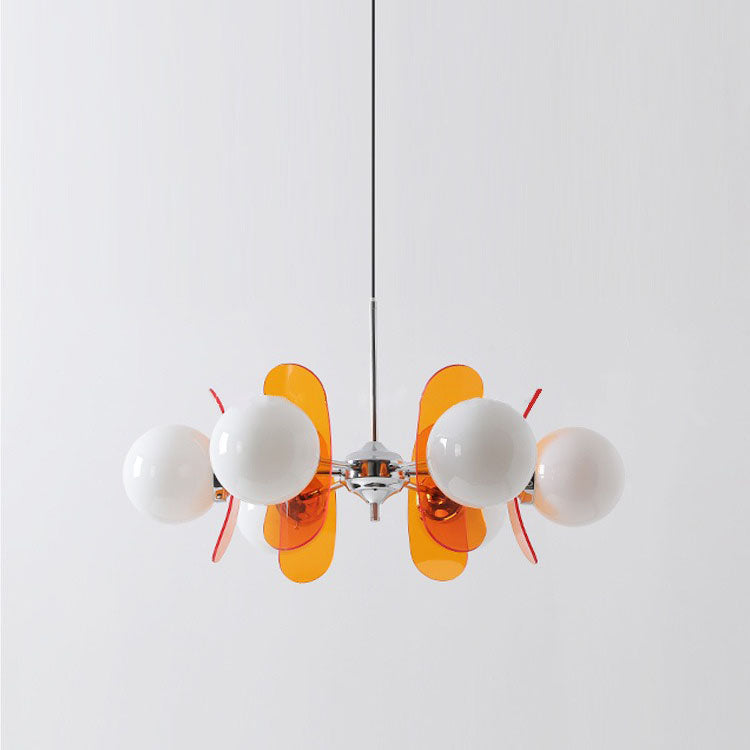 LumiOrion Acryl-Kronleuchter | 3/5/6/8 Lichter | Mid-Century Design für Wohnzimmer & Essbereich