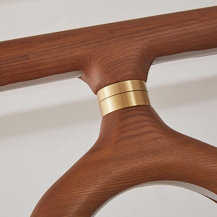 KuroLume LED Holzleuchter | Japanisches Design | Moderner Holzstreifen-Kronleuchter | Warmweiß & Kaltweiß