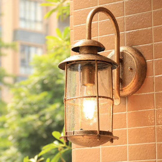 Aurovia Vintage Outdoor Wandleuchte | Wasserdicht | Eisen & Glas | 1-Licht Design | Ideal für Terrasse & Garten