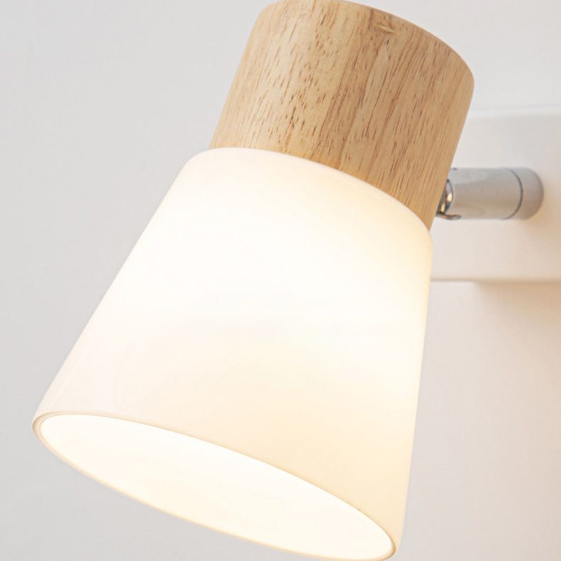 LightHorn Minimalistisches Holz Eisen Glas Wandleuchte | 1/2 Lichter | Modernes Design
