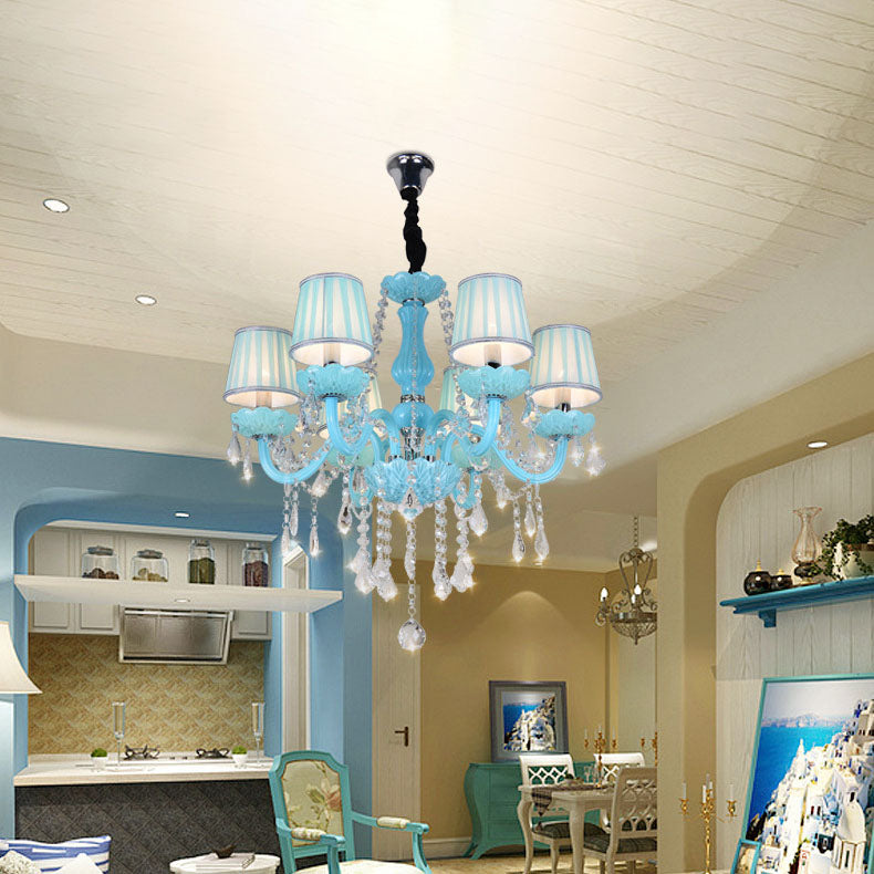 CoastalLume Kristall Kronleuchter | 6/8-Licht Design | Kerzenhalter | Für Wohnzimmer